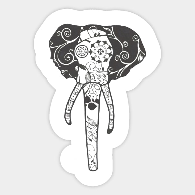 Sugar Skull Elephant Sticker by Bollocks